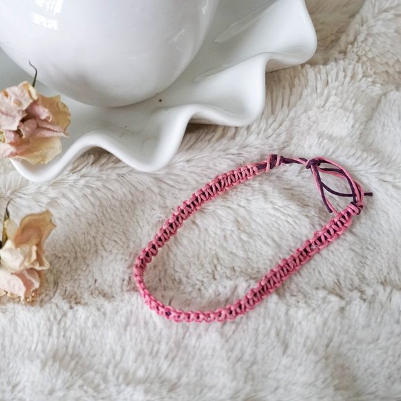 VSCO girl style weaved purple + pink bracelet - Picture 1 of 1